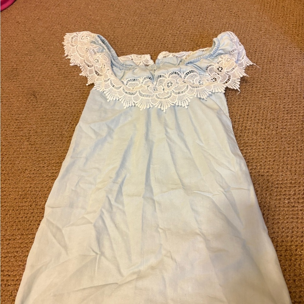 Charming Blue Lace Kids Dress